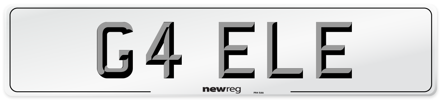 G4 ELE Number Plate from New Reg